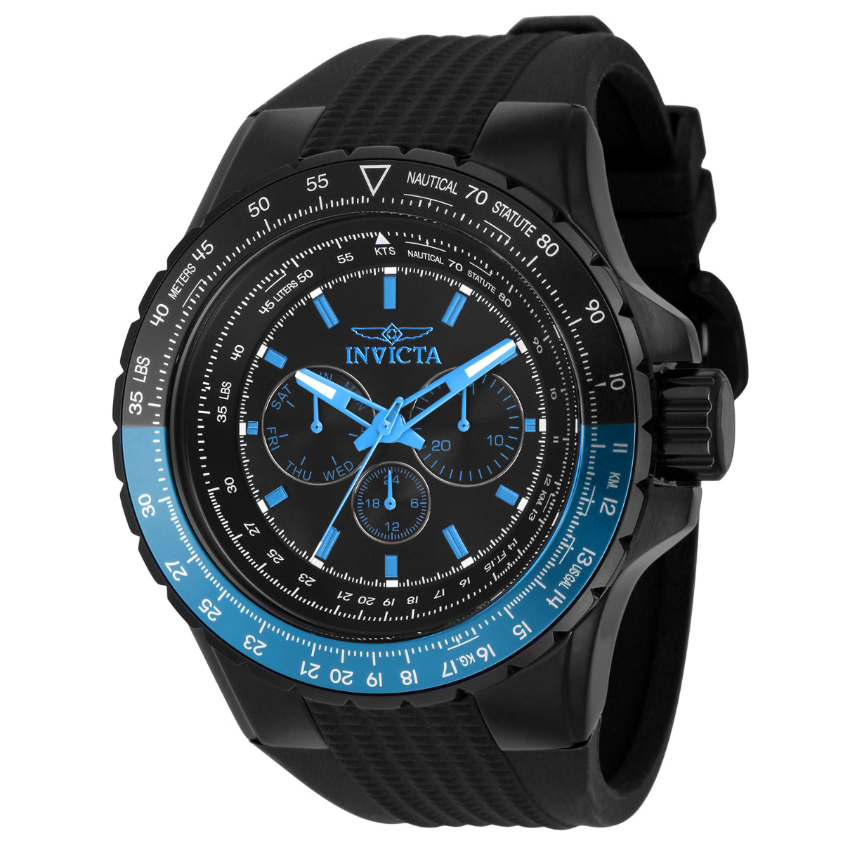 Invicta PILOT Men's Watch - 50mm, Blue - Black Gun Metal