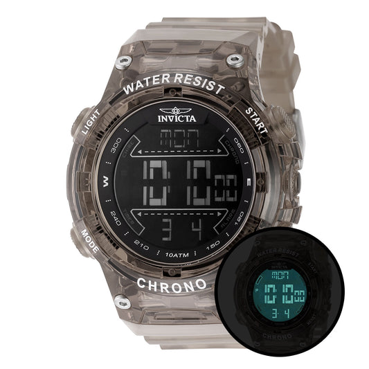 Invicta Racing  F1 Digital Unisex Watch - 52mm, Transparent, Smoke
