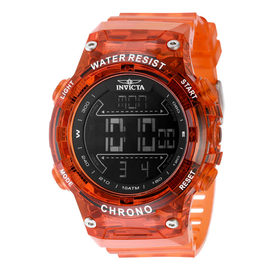 Invicta Racing Digital F1 - Unisex Watch - 52mm, Transparent, Orange