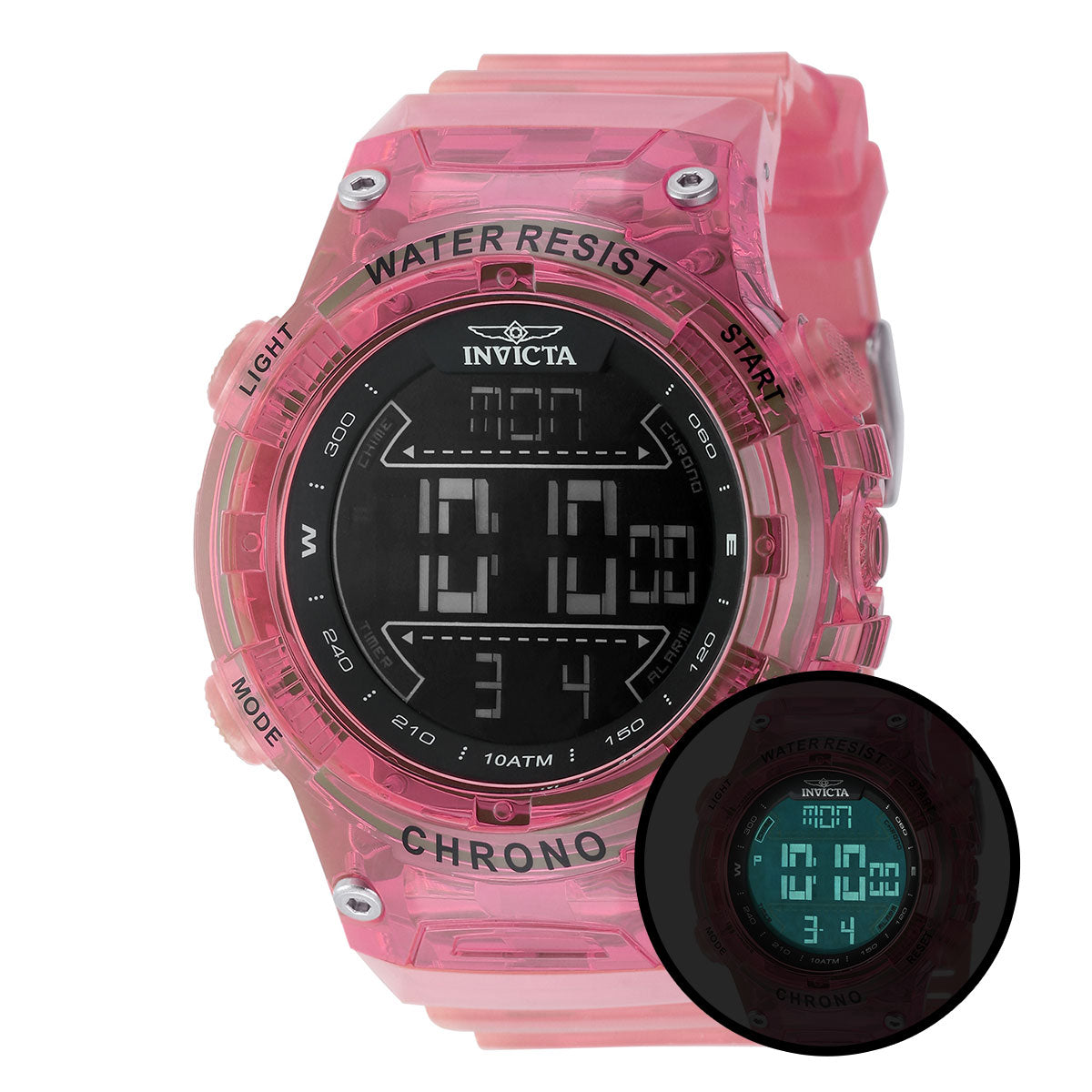 Invicta Racing F1  Watch - 52mm, Transparent, Pink Medusa