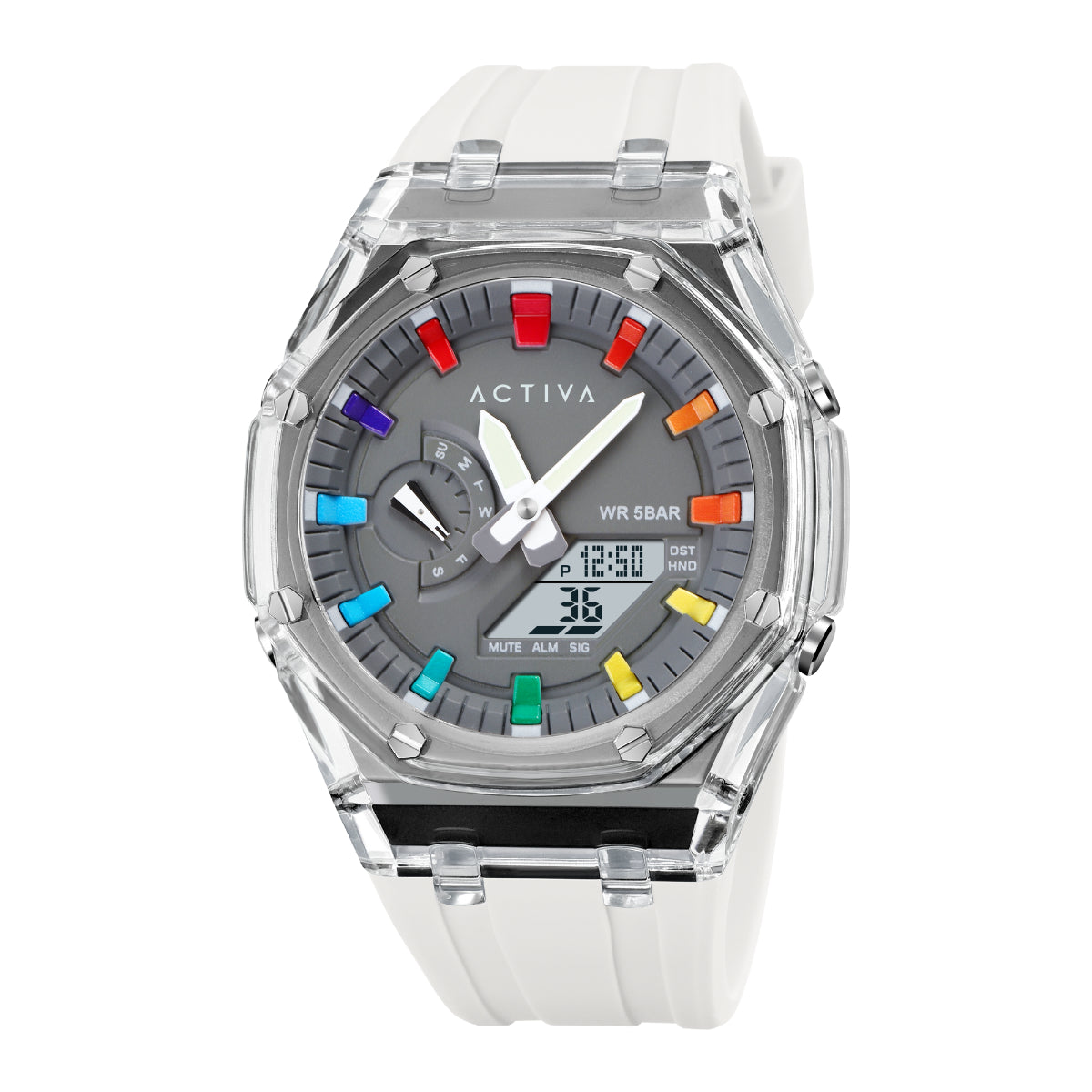 Activa X Invicta Unisex Digital Watch - 44.2mm, White