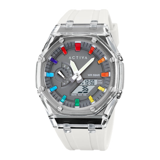 Activa X Invicta Unisex Digital Watch - 44.2mm, White