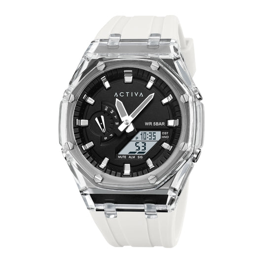 Activa X Invicta Unisex Digital Watch - 44.2mm, White, Black