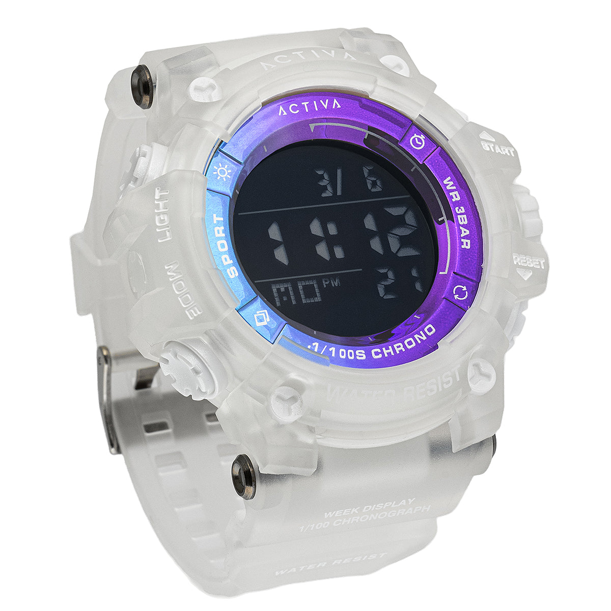 Activa X Invicta Digital Men's Watch - 53mm, Transparent and Clear