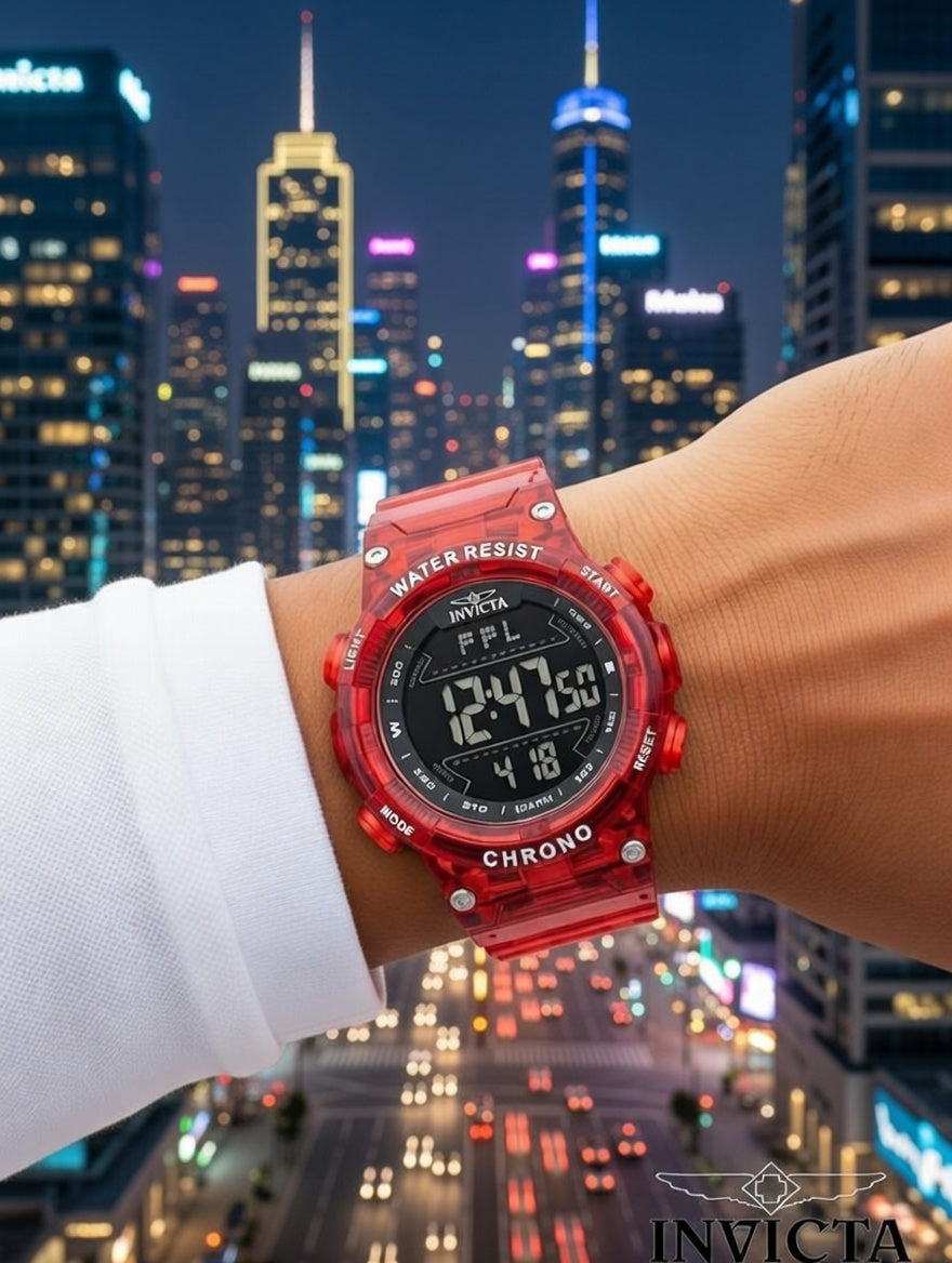 Invicta Racing F1 Digital Men's Watch - 52mm, Red Corsa